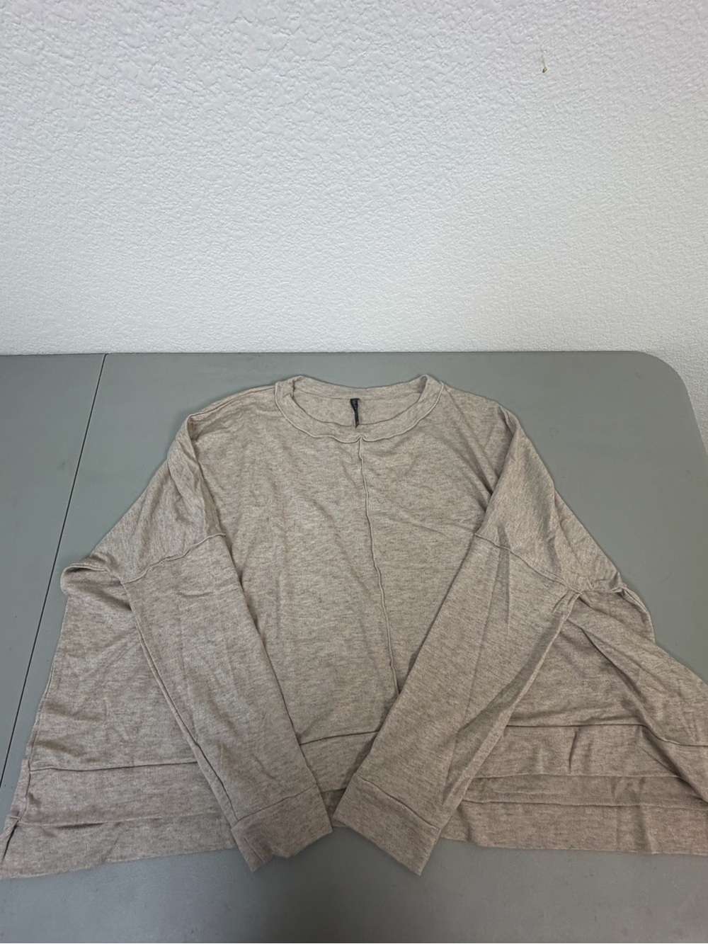 Long Sleeve Crewneck Shirt - Neutral Beige - Picture 2 of 5